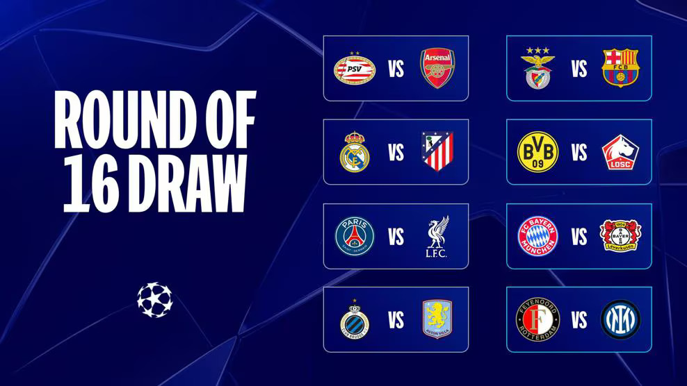 Champions League Round of 16 Draw: Madrid Derby Headlines, Bayern Face Leverkusen, Liverpool Get PSG